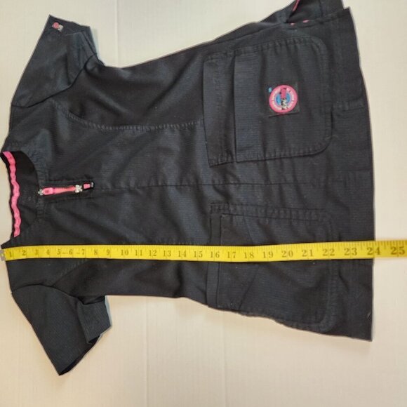 Koi Lite scrub top XS black pink uniform - Picture 8 of 12